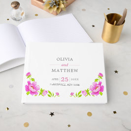 Visitas Livro de Convidados de Casamento Floral de Peões R