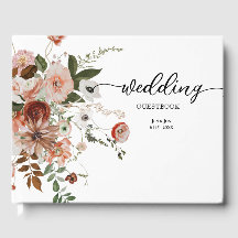 Livro de Convidados de Casamento Floral Moderno