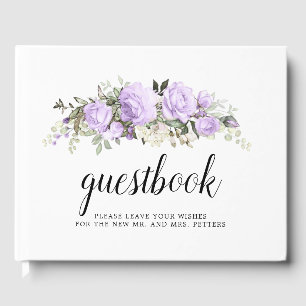 Visitas Livro de Convidados de Casamento Floral Rosa
