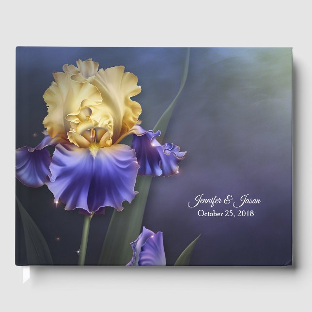 Visitas Livro de Convidados de Casamento Iris Violet e Yel (Frente)