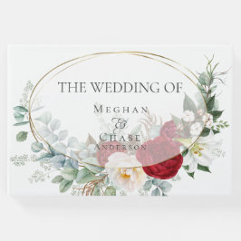 Visitas Livro de Convidados de Casamento | Ivory Burgundy 