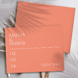 Visitas Livro de Convidados de Casamento Laranja Minimalis
