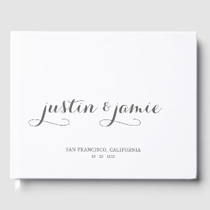 Visitas Livro de Convidados de Casamento Minimalista