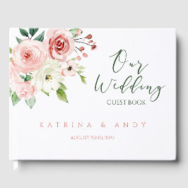 Visitas Livro de Convidados de Casamento Rosa Rosa Rosa Ro