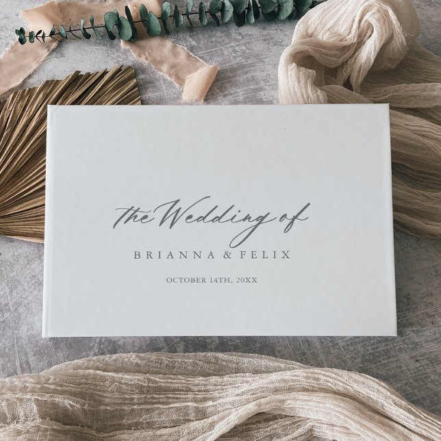 Visitas Livro de Convidados de Casamento Silver Chic Calli (Criador carregado)