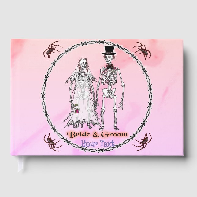 Visitas Livro de Convidados de Casamento Skeleton (Frente)