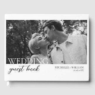 Visitas Livro de Convidados de Foto de Casamento Minimalis