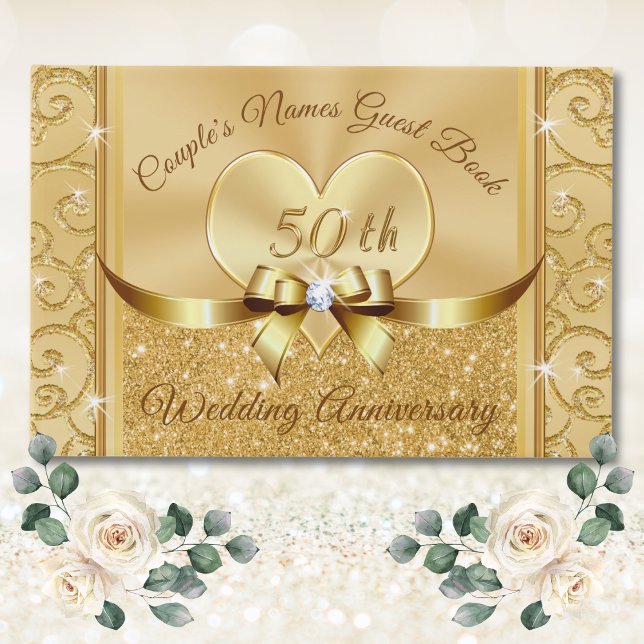 Visitas Livro de Convidados do 50º Aniversário de Casament (50th Wedding Anniversary Guest Book. Golden anniversary guest book. 50th anniversary guest book.)