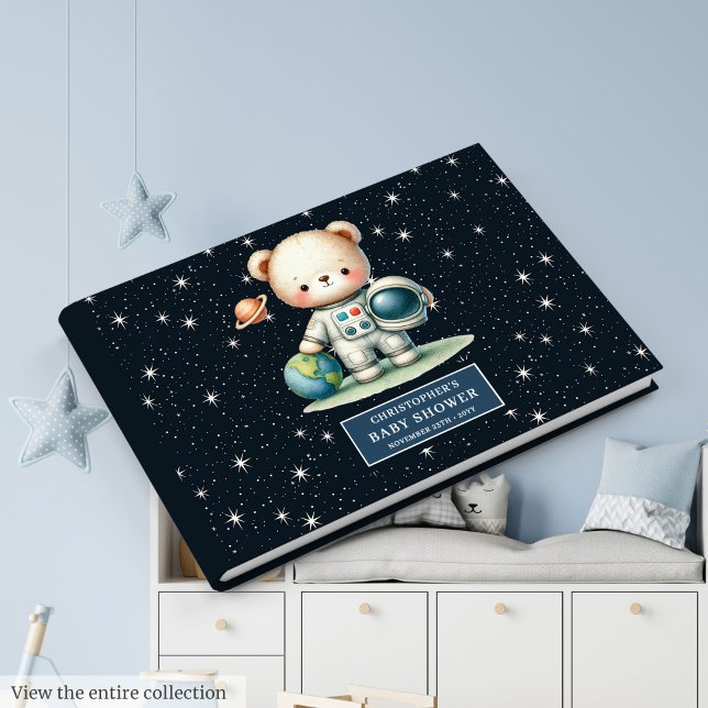 Visitas Livro de Convidados do Astronauta do Urso de Teddy (Adorable Teddy Bear Astronaut Guest Book for Boys)