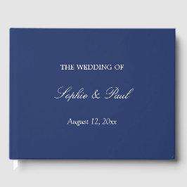 Visitas Livro de Convidados do Casamento Azul do Elegante 