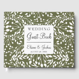 Visitas Livro de Convidados do casamento Glam Greenery