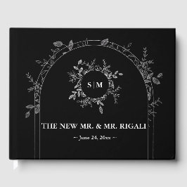 Visitas Livro de Convidados do Casamento Negra-Luxury