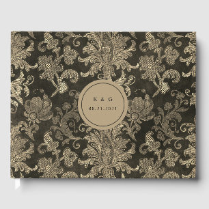 Visitas Livro de Convidados do Casamento tema damasco Dour