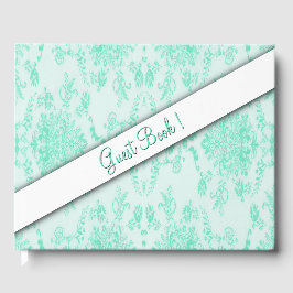 Visitas Livro de Convidados do Mint Green Damask