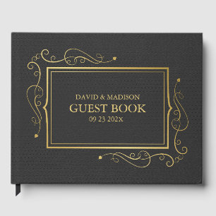 Visitas Livro de Convidados do Quadro Dourado de Couros Pr