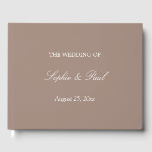 Visitas Livro de Convidados Elegante Taupe