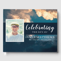 Livro de Convidados Funerário com Céu Azul e Nuven