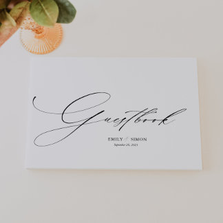Visitas Livro de Convidados para Casamento Elegante Modern