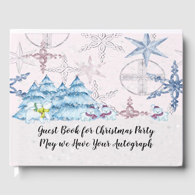 Visitas Livro de Convidados para Festa de Natal com Neves (Frente)