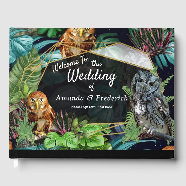 Visitas Livro de convidados para festas ao vivo da noite (Frente)