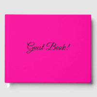 Livro de Convidados Rosa Quente Sólido