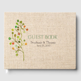Visitas Livro de Convidados Rustic Burlap