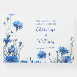 Visitas Livro de Convidados Rustic Cornflower Personalizad