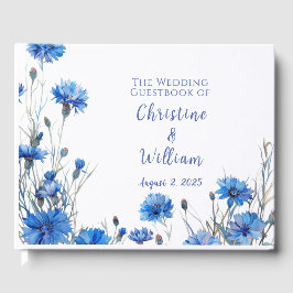 Visitas Livro de Convidados Rustic Cornflower Personalizad