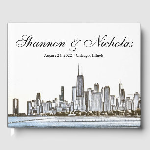 Visitas Livro de Convidados Skyline Personalizado em Chica