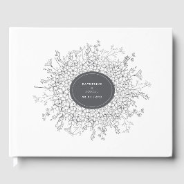 Visitas Livro de Convidados sobre Casamento Floral Moderno