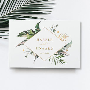 Visitas Livro de Convidados sobre Casamento Verde Dourado