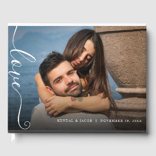 Visitas Livro de Convidados sobre Colagem de Fotos Múltip