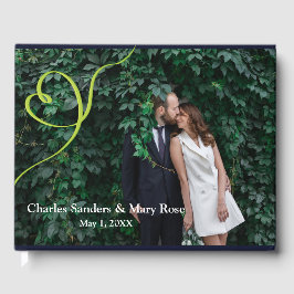 Visitas Livro de Fotos de Casamento Folhas Tropicais Retrô