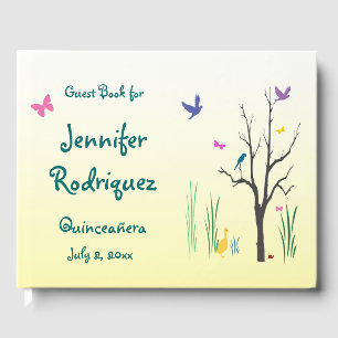 Visitas Livro de hóspedes amarelo de Quinceañera do