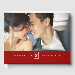 Visitas Livro de hóspedes chinês da foto do casamento da