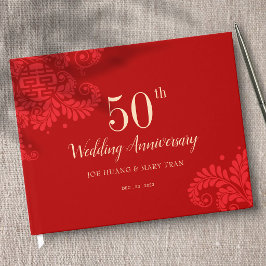 Visitas Livro de Hóspedes de Aniversário de Casamento Chin