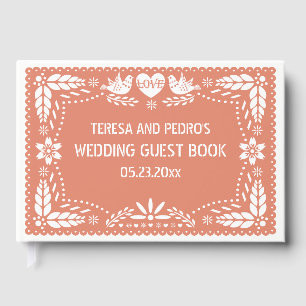 Visitas Livro de hóspedes do casamento do pêssego dos