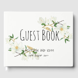 Visitas Livro de hóspedes do casamento elegante com magnól