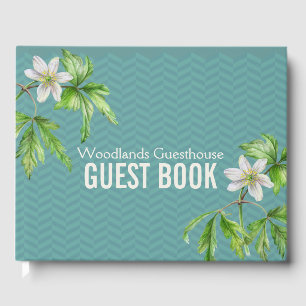 Visitas Livro de hóspedes floral da viga da cerceta da