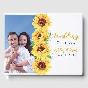 Visitas Livro de hóspedes floral do casamento da foto do