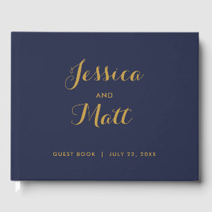 Visitas Livro de hóspedes moderno Dourado do casamento da