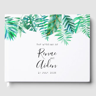 Visitas Livro de hóspedes tropical, casamento tropical