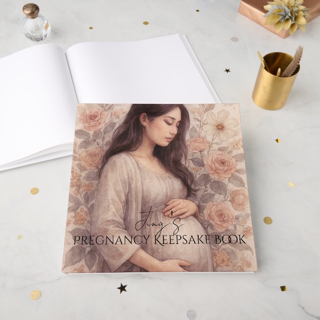 Visitas Livro de Lembranças da Gravidez, Mulher Grávida As (Frente aberta)
