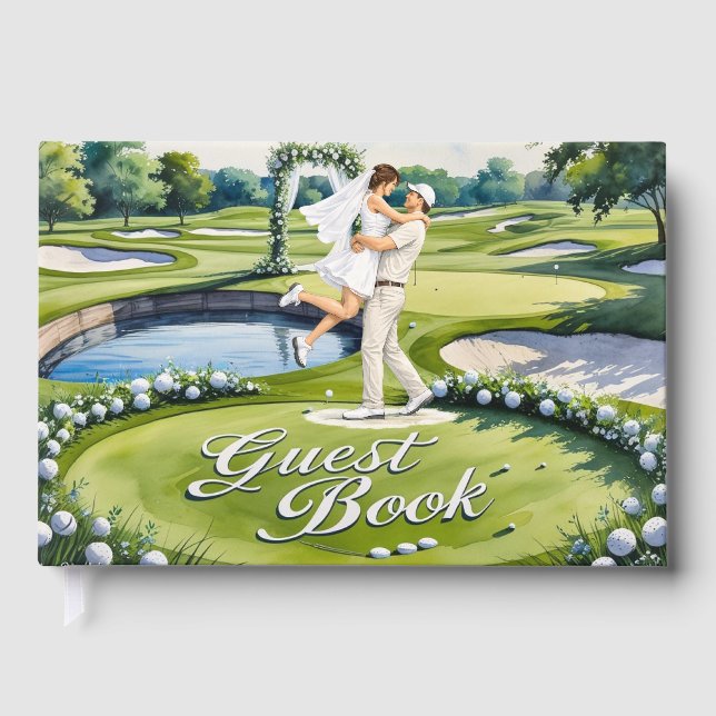 Visitas Livro de Presenças de Casamento Temático de Golfe (Frente)