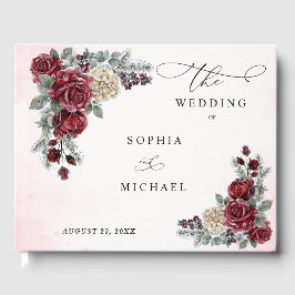 Visitas Livro de Presenças para Casamento de Rosas Congela