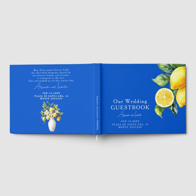 Visitas Livro de Presentes de Casamento Azul & Limone Roma (Completo)