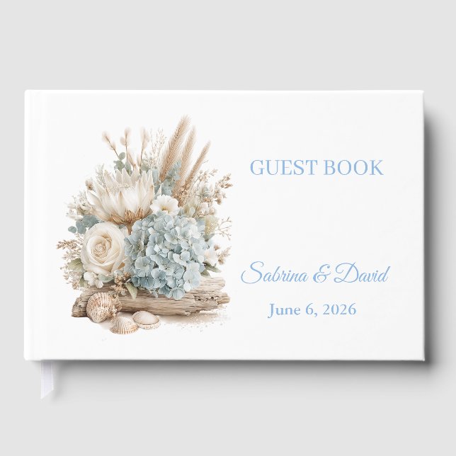 Visitas Livro de Presentes de Casamento Boho Praia (Frente)
