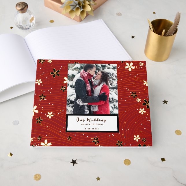 Visitas Livro de Presentes de Casamento de Inverno (Frente aberta)