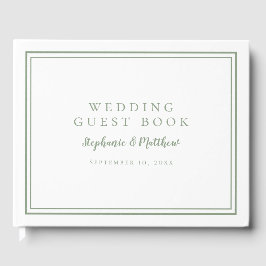 Visitas Livro de Presentes de Casamento Elegante Verde Sag