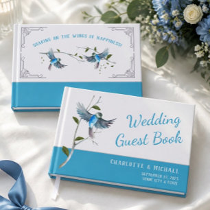 Visitas Livro de Presentes de Casamento Pássaro Azul de Fe
